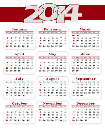 Calendar 2014 Redのイラスト素材