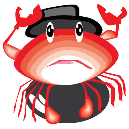 Crab performances on a rockのイラスト素材
