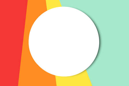 Geometrical multicolored background with isolated roound place for text or design.の写真素材