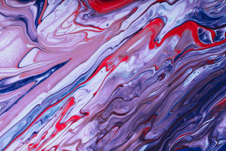 Multicolored marble background.Mixed nail polishes, make up concept.Beautiful stains of liquid nail laquers.Fluid art, pour painting technique.Vertical banner, can be used as backdrop for chat.の写真素材