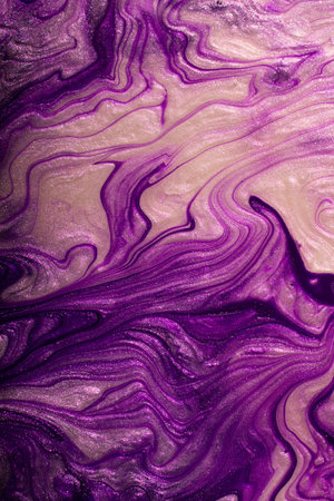 Abstract violet shimmer background.Make up concept.Beautiful stains of liquid nail laquers.Fluid...