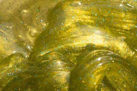 Macro photography of the slime texture.Abstrat green background with copy space.の写真素材