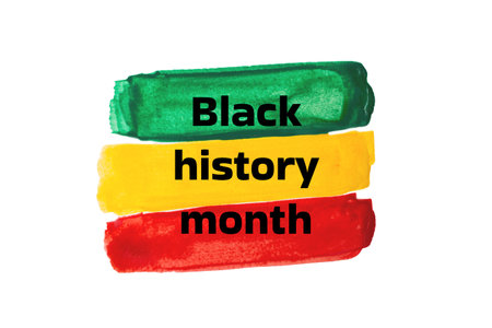 Watercolor red,orange and green stripes on white background,concept of black history month.の写真素材