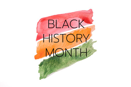 Watercolor red,orange and green stripes on white background,concept of black history month.の写真素材
