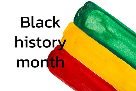 Watercolor red,orange and green stripes on white background,concept of black history month.の写真素材