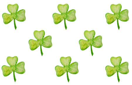 Seamless pattern from hand drawing clovers,St.Patrick's Day concept.の写真素材