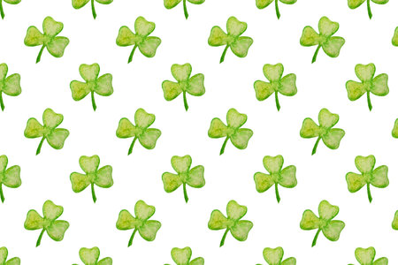Seamless pattern from hand drawing clovers,St.Patrick's Day concept.Photography.の写真素材