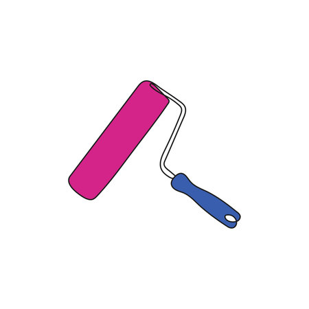 paint roller. Tool for repair and construction. Vector illustration.のイラスト素材