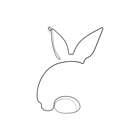 Rabbit, back view. Continuous one line drawing style. Easter bunny in simple minimalistic style. Vector illustrationのイラスト素材