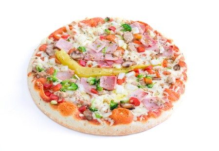 Pizza on white background の写真素材