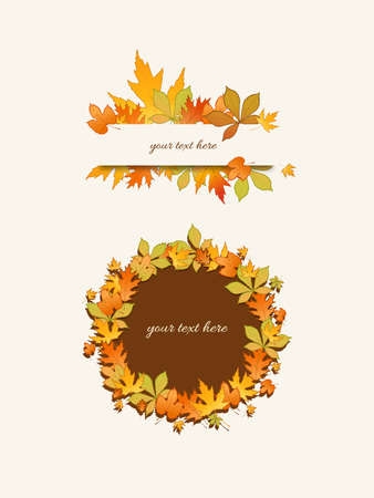 Colorful autumn leaves background with place for textのイラスト素材