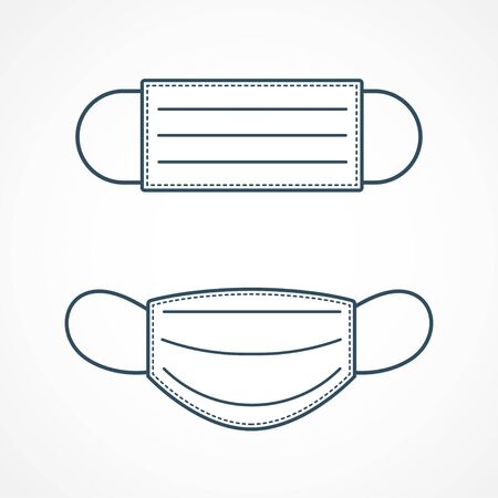 Simple protective medical face mask iconのイラスト素材