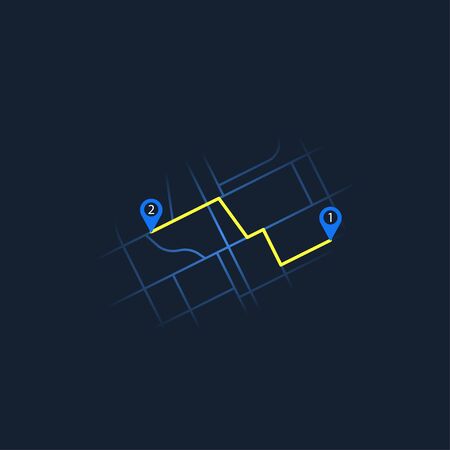 GPS navigation on a black background for insertion into your application, site.のイラスト素材