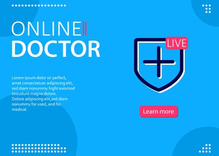 Medical landing page, site template, easy to edit and customize.のイラスト素材