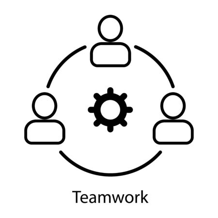 Teamwork, three people and information sharing.のイラスト素材