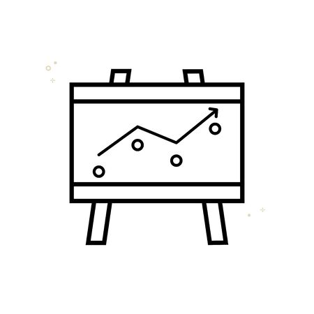 Presentation linear vector icon, up arrowのイラスト素材