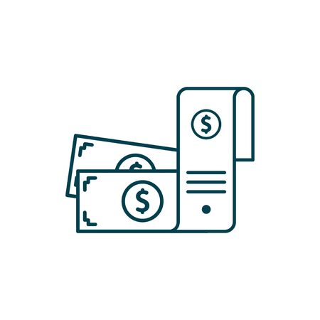 Dollar check vector illustration. Startup and new business filled outline icon.のイラスト素材
