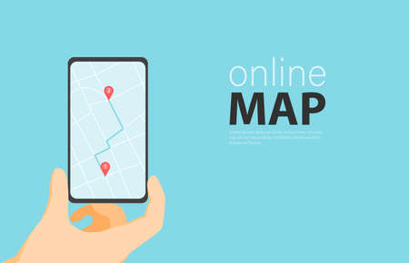 Online map banner for your web page, app, print.のイラスト素材