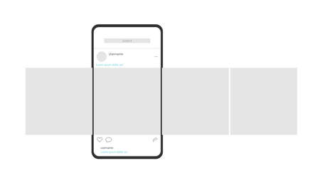 Smartphone with carousel interface post on social networkのイラスト素材