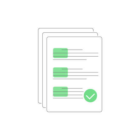 Rating of tasks, Sheets of paper with moving tasks by priorities in the development list. To do list task.のイラスト素材