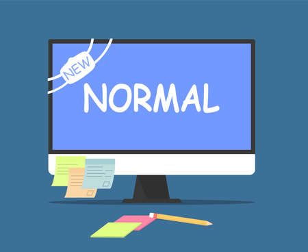 The concept of working at home according to new norms.のイラスト素材