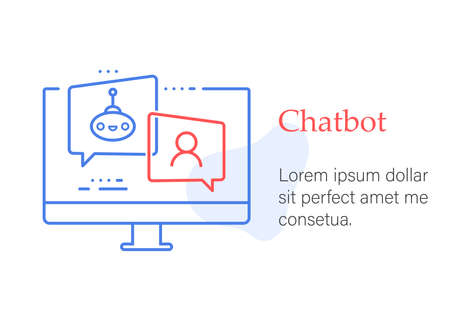 Chatboat concept banner in the background.のイラスト素材