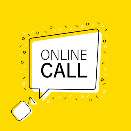 Concept online call, video lecture, internet group conference, training test, work from home, easy communication.のイラスト素材