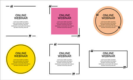 Set of online webinar stickers with quoteのイラスト素材