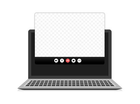 Online conference. Template video conference user interface, video conference calls window overlay.のイラスト素材