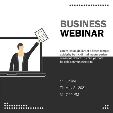 Online webinar vector template. Mock up for busines conference announcement.のイラスト素材