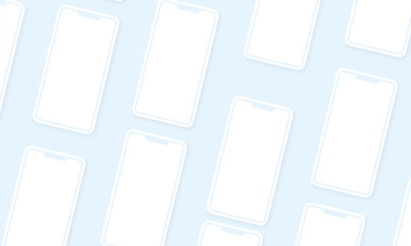 Realistic Background in Neomorphism 3D style. Modern banner with phones.のイラスト素材