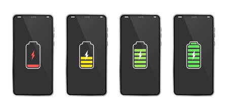 Mobile Phone - Set with Battery levels Icons