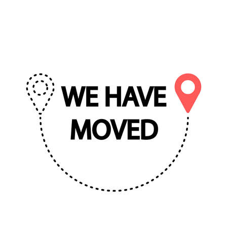 Indicated Place on the Map. We Have Moved Iconのイラスト素材