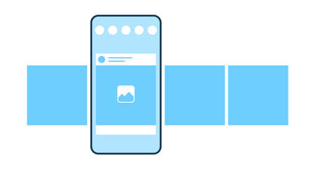 Phone with Blank Social Media Posts Carousel Template