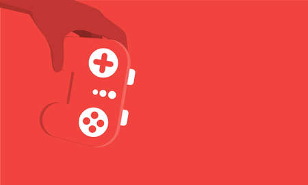 Video Games Banner. Cyber game poster on red background