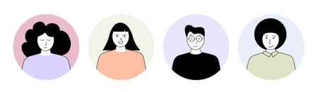 Illustrations of two men in a modern styleのイラスト素材