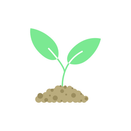 Illustration of a young green plant sproutのイラスト素材