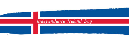 Happy Independence Iceland Day. Horisontal holiday bannerのイラスト素材