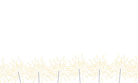 Festive Christmas sparklers decoration lighting element. Holiday backgroundのイラスト素材