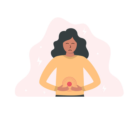 Diarrhea or constipation, problems with health conceptのイラスト素材