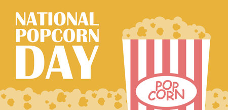 National popcorn day modern vector illustrationのイラスト素材
