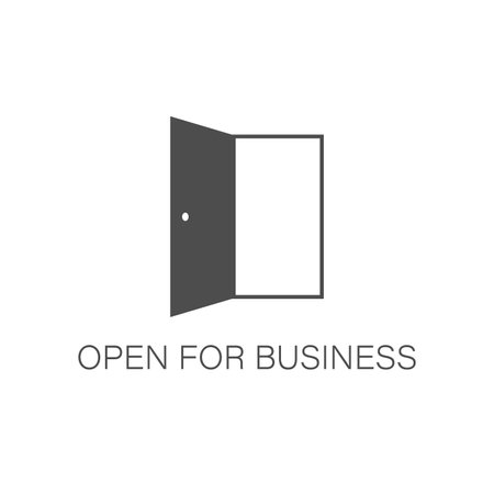 Open for business symbol with doorのイラスト素材