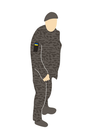 A soldier of the Ukrainian army was killedのイラスト素材