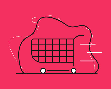 Shopping cart illustration. Delivery service conceptのイラスト素材
