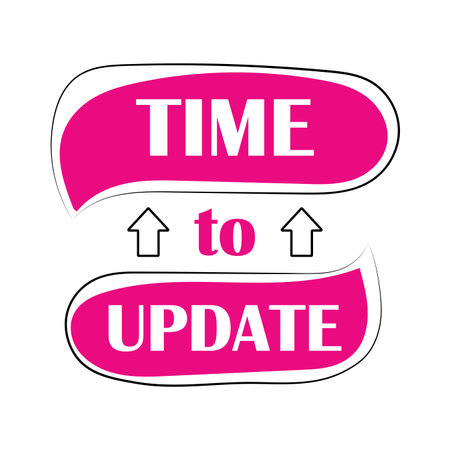 Modern label time to update. New updateのイラスト素材