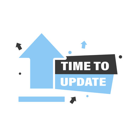 Modern label time to updateのイラスト素材