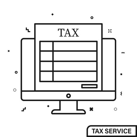 Tax online form on desktopのイラスト素材