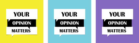 Your opinion matters set of postersのイラスト素材