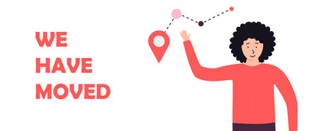 We are moving from one address to another address. Banner template with concept of deliveryのイラスト素材