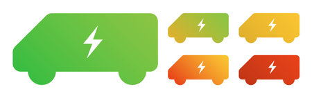Vehicle charge level. A sign an energy station. Ecological fuel icon set, green fuel vector, energy sign and symbol concept on white backgroundのイラスト素材